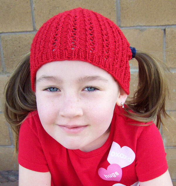 Red Kid Pony Tail Cap